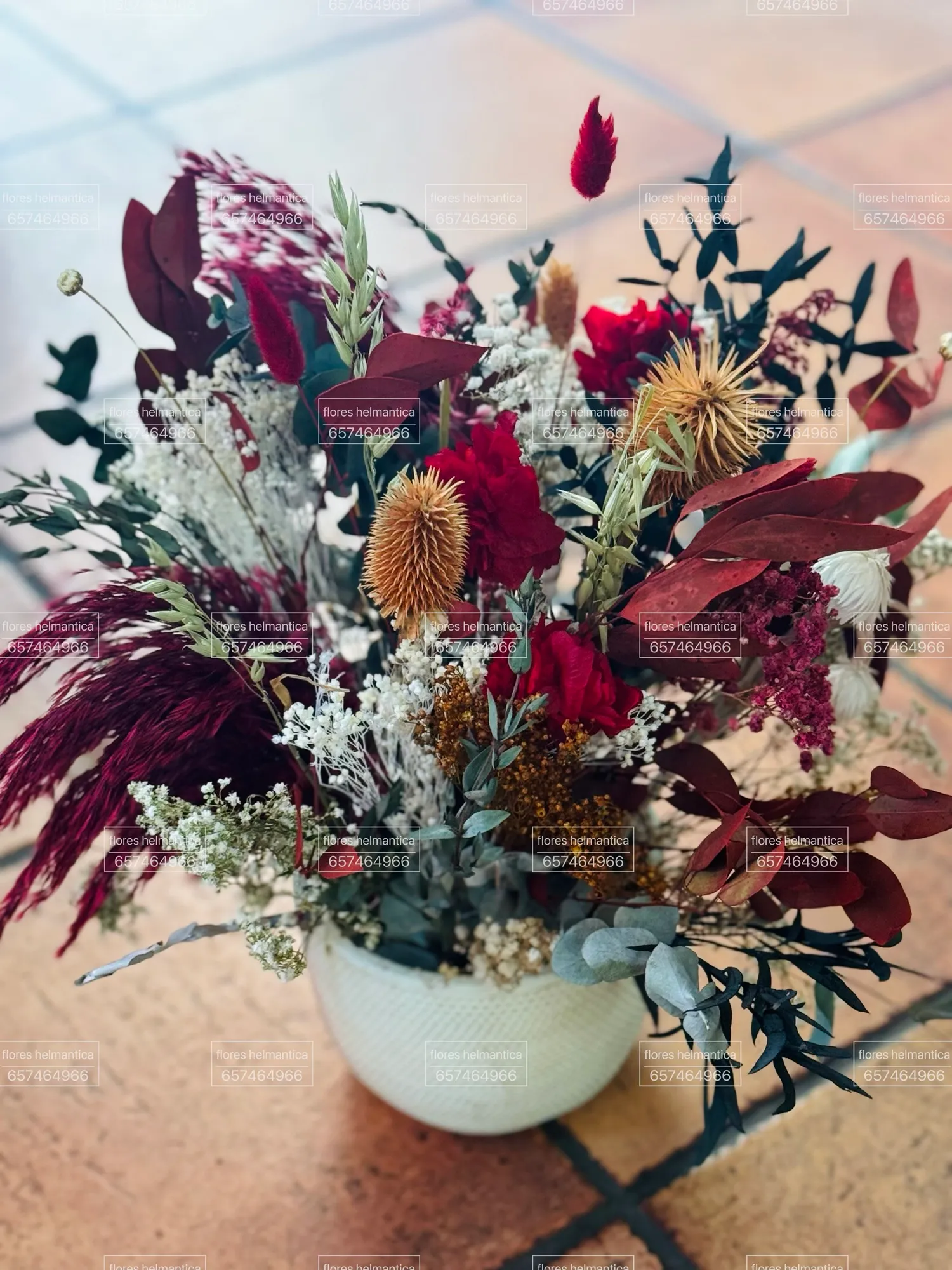 Palma funeraria y arreglo de pésame para tanatorio — Flores Helmántica